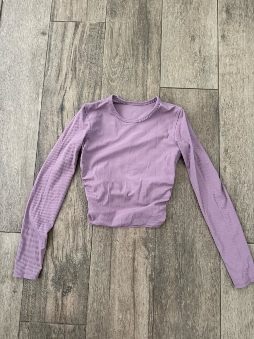 lululemon athletica Ribbed Long Sleeve Crop Top — Dusty Purple